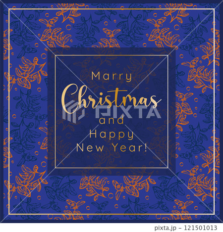 Season's Greeting card holidays template. Winter holidays greeting card with decorative Christmas pattern Season's Greeting card holidays template. Winter holidays greeting card with decorative Christmas pattern 121501013