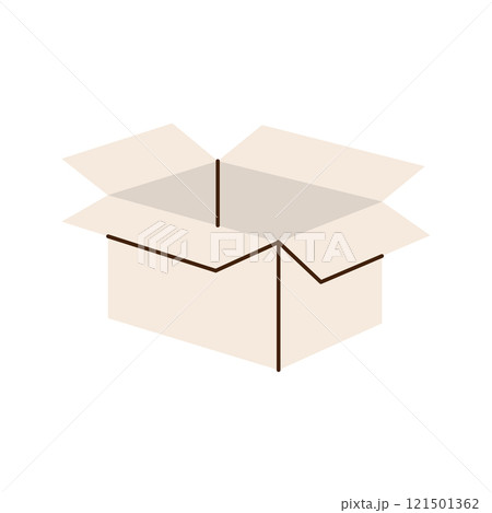 Open box. Carton delivery packaging box. Vector illustration. 121501362