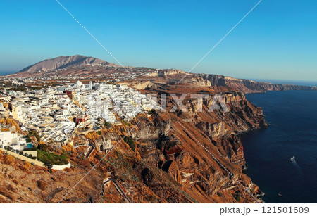 Picturesque view of the white houses on the mountainside on Sant Picturesque view of the white houses on the mountainside on Sant 121501609