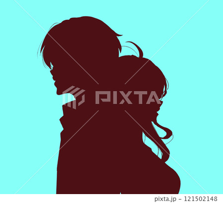 背中合わせの男女　影絵 121502148