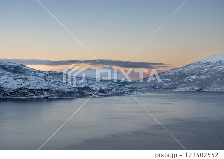 Fjord and early evening landscape, Norway Fjord and early evening landscape, Norway 121502552