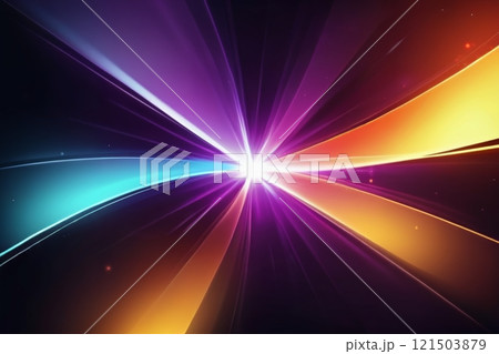 Colourful glare on a dark background. 121503879