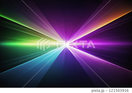 Colourful glare on a dark background. 121503916