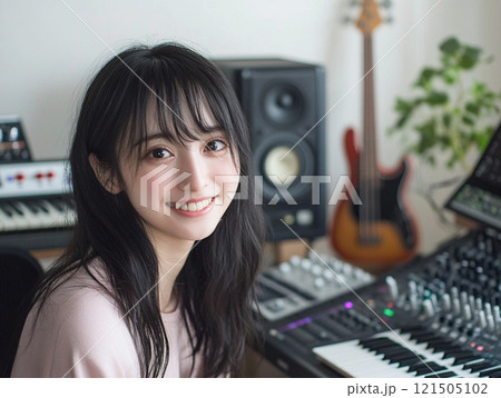 若い女性のサウンドデザイナー_2 121505102