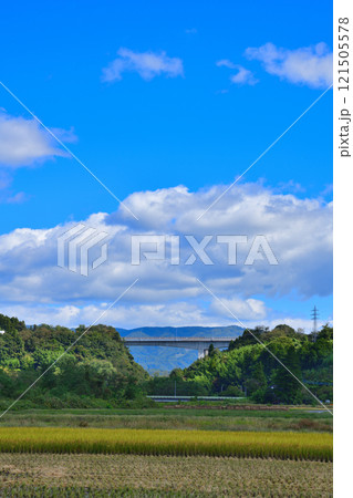 田舎風景 初秋の薄根川沿い 遠くに関越道 沼田市 田舎風景 初秋の薄根川沿い 遠くに関越道 沼田市 121505578