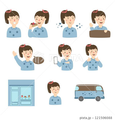 Happy woman cheerful illustration 121506088