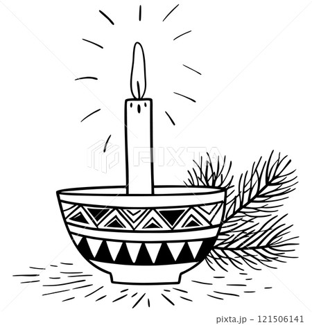 Christmas Candle Hand drawn vector design element Christmas Candle Hand drawn vector design element 121506141