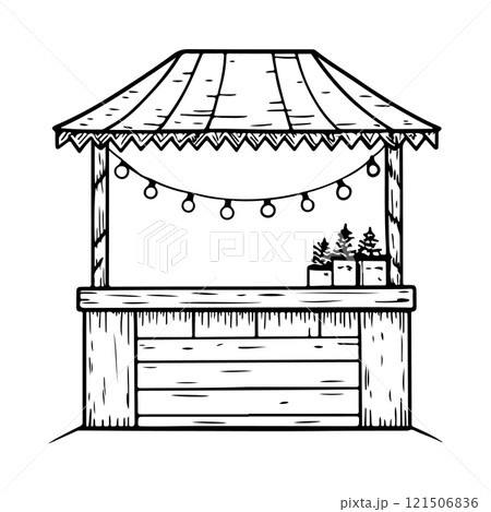 Traditional Christmas market stand Traditional Christmas market stand 121506836