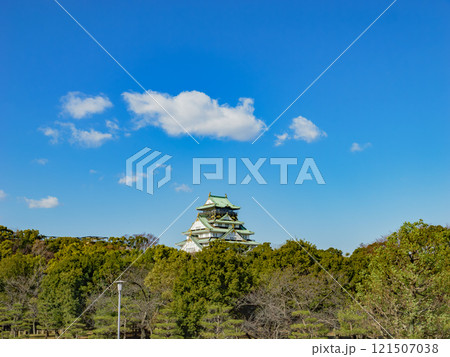 青空の下の大阪城　歴史 121507038