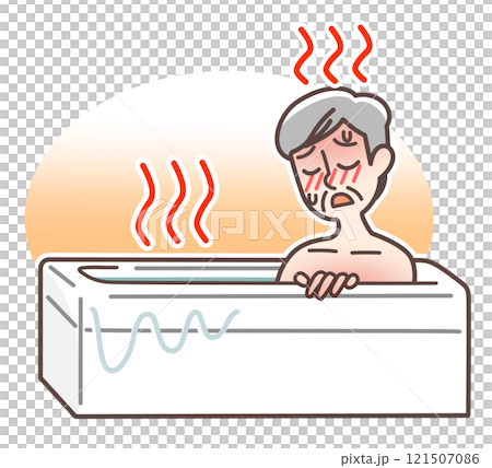 お風呂での事故注意のイラスト お風呂での事故注意のイラスト 121507086