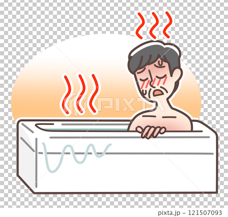 お風呂での事故注意のイラスト 121507093