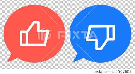 赤色と青色｜グッドマークとバッドマークの吹き出しのイラスト素材 [121507603] - PIXTA
