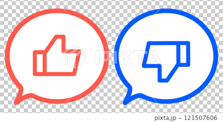 Red and blue | Good mark and bad mark speech bubbles 121507606