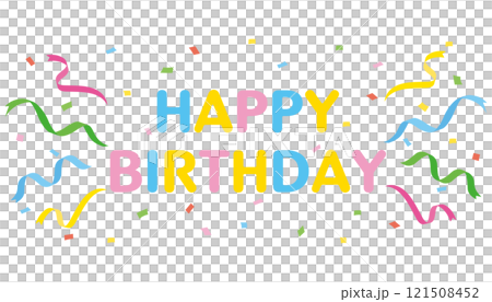 Fun Happy Birthday lettering illustration Fun Happy Birthday lettering illustration 121508452