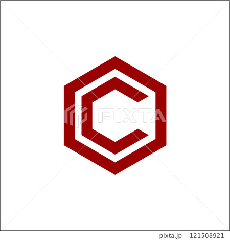 letter C hexagon logo vector 121508921