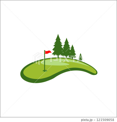 Field Golf Logo vector Template 121509058