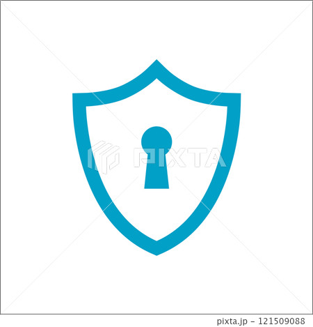 Illustration of shield lock concept icon logo vector 121509088