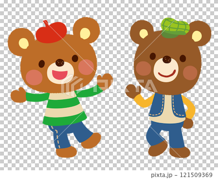 かわいい　くま　ポップ　キャラクター 121509369