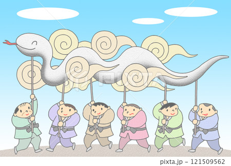 巳年年賀状・巳・蛇・干支・大蛇・蛇神輿 巳年年賀状・巳・蛇・干支・大蛇・蛇神輿 121509562
