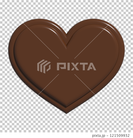 心型苦巧克力3d渲染背景透明png 121509932