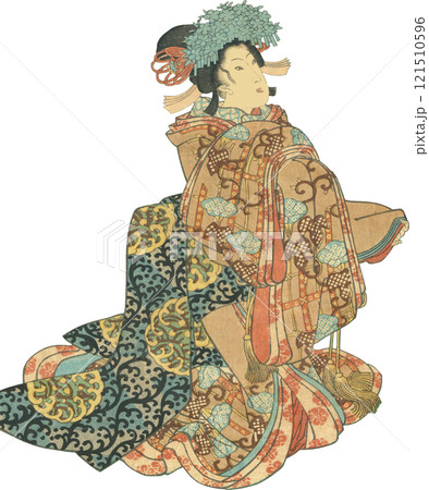 浮世絵 イラスト 女性のイラスト素材 [121510596] - PIXTA