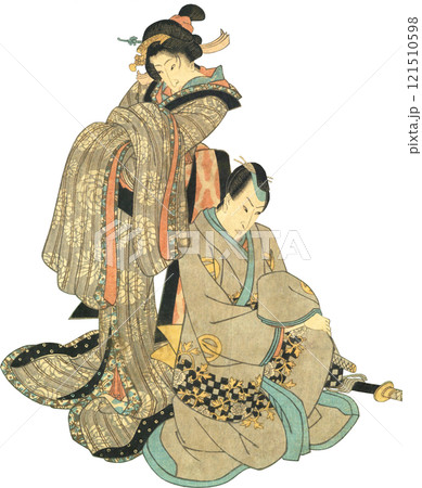 浮世絵 イラスト 女性 男性 浮世絵 イラスト 女性 男性 121510598