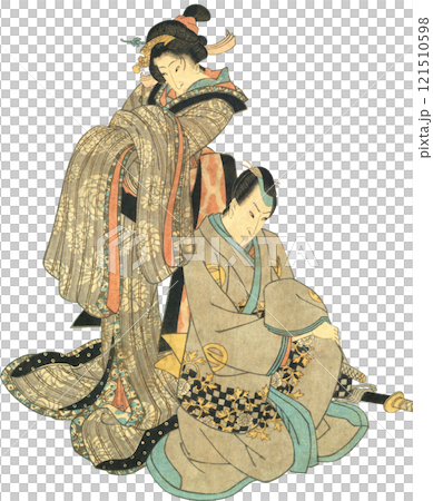 浮世絵 イラスト 女性 男性 浮世絵 イラスト 女性 男性 121510598