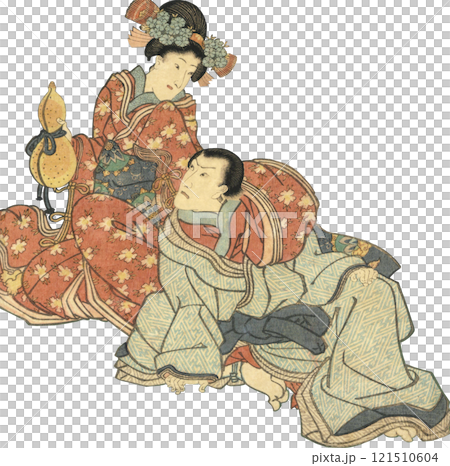 Ukiyo-e illustration women men 121510604