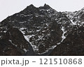 残雪と真っ黒な岩肌（4月のパキスタン北部・クンジュラブ峠） 121510868