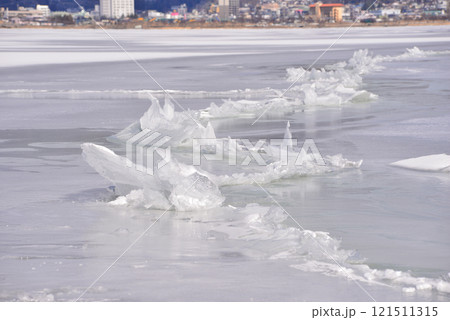 諏訪湖の神渡り 121511315