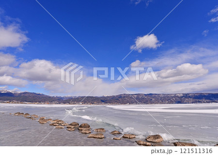 諏訪湖の神渡り 121511316