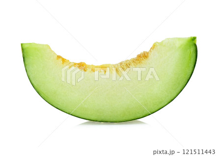 Sliced Cantaloupe melon on White Background Sliced Cantaloupe melon on White Background 121511443