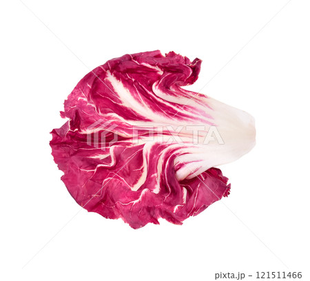 Radicchio leaf, red salad isolated on white 121511466