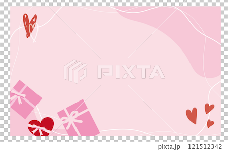 かわいいバレンタインの背景ベクターイラスト素材 121512342