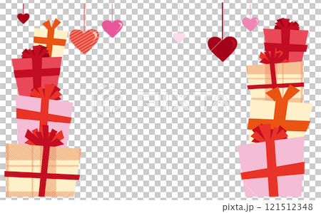 かわいいバレンタインの背景ベクターイラスト素材 121512348