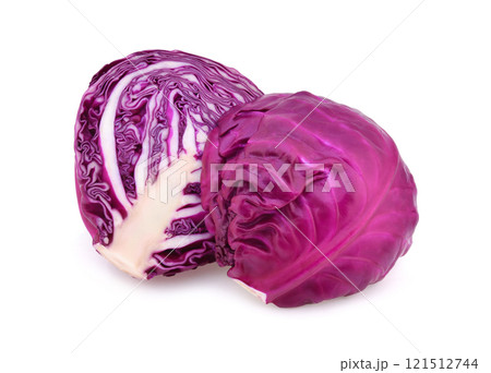 Purple cabbage isolated on white background 121512744