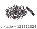 Black pepper was placed on a white background 121512824