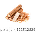 Burdock roots isolated white background 121512829