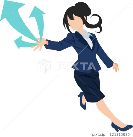 未来に向かって一直線の女性実業家のイラスト 121513086
