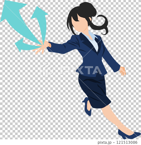 未来に向かって一直線の女性実業家のイラスト 121513086