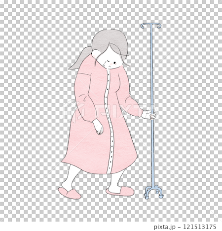痛みを我慢して歩く女性 121513175
