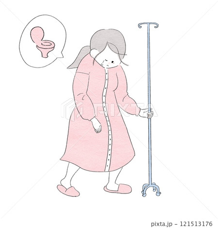 痛みを我慢して歩く女性 121513176