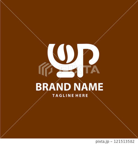 initial abstract letter CUP bean coffee restaurant logo design initial abstract letter CUP bean coffee restaurant logo design 121513582