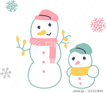かわいい雪だるま 121513691