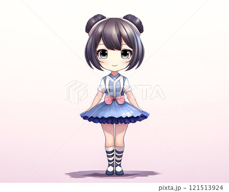 ちびキャラ バレリーナの少女のイメージ素材 ちびキャラ バレリーナの少女のイメージ素材 121513924
