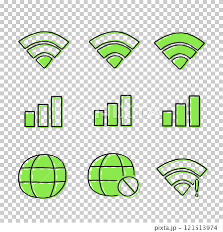 Hand-drawn: network icons 121513974
