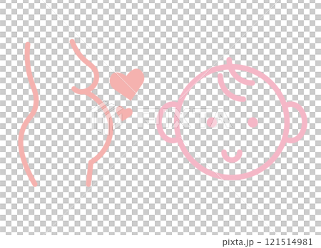 Pregnant woman baby icon Pregnant woman baby icon 121514981