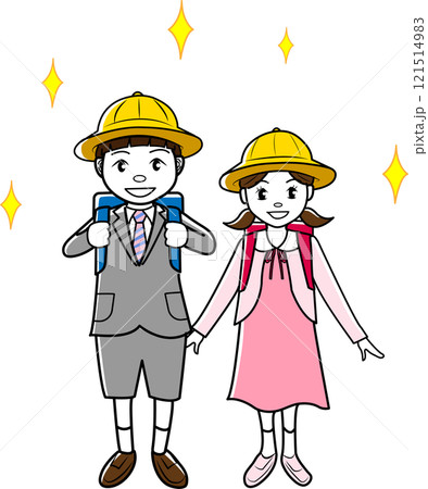小学校一年生の児童のイラスト	 121514983