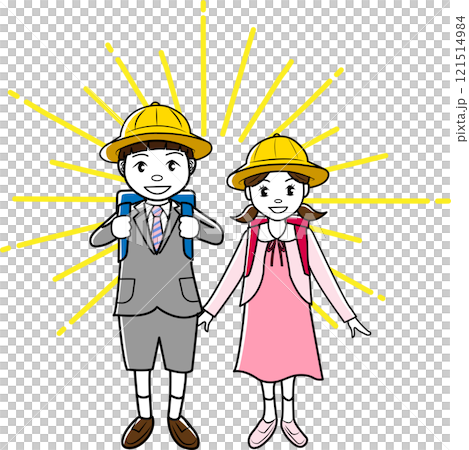 Illustration of a first grade elementary school student 121514984