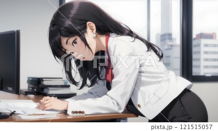 業務中の一人の女性 121515057